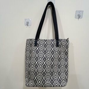 Black and White Geometric Tote Bag
